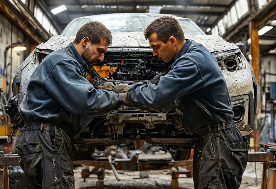 Разборка и сборка передней части автомобиля Peugeot Boxer